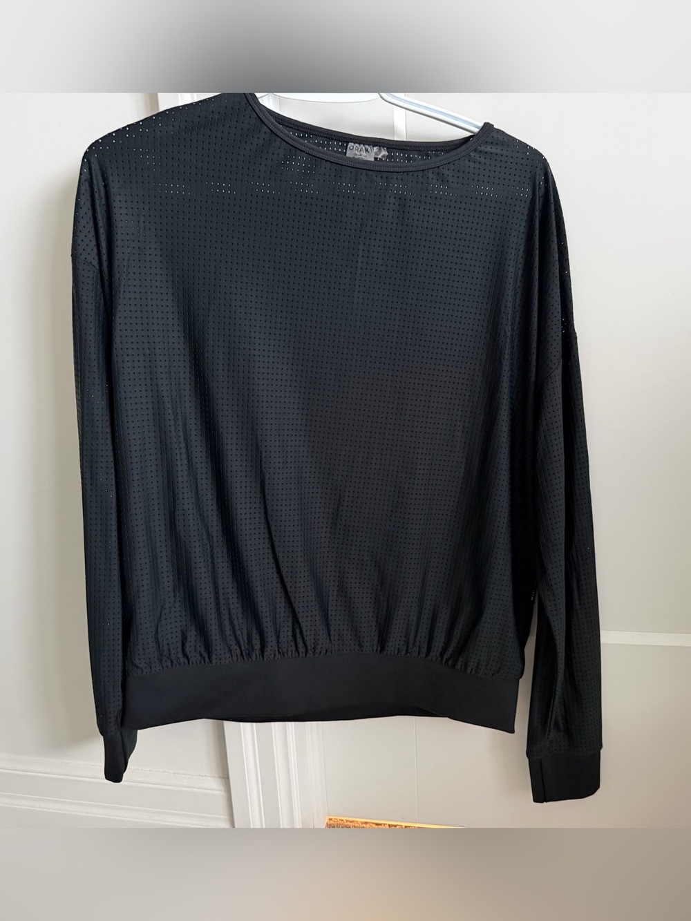 Oraki Black Perforated Pullover long sleeve shirt